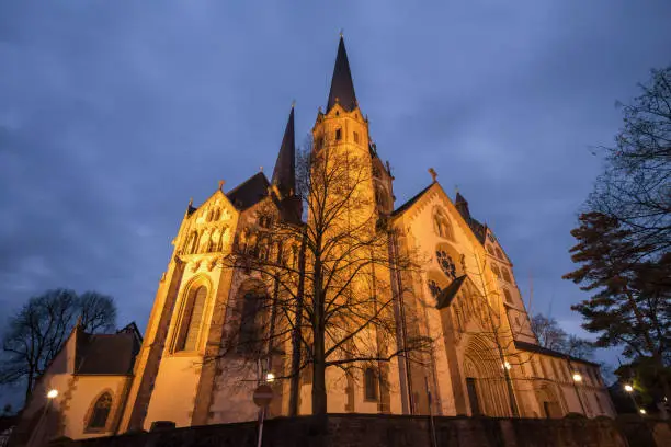 marien church gelnhausen germany in the evening