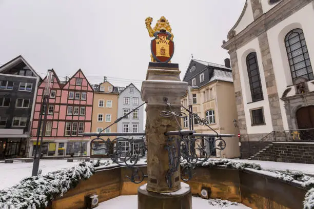 historic town hachenburg germany in the winter