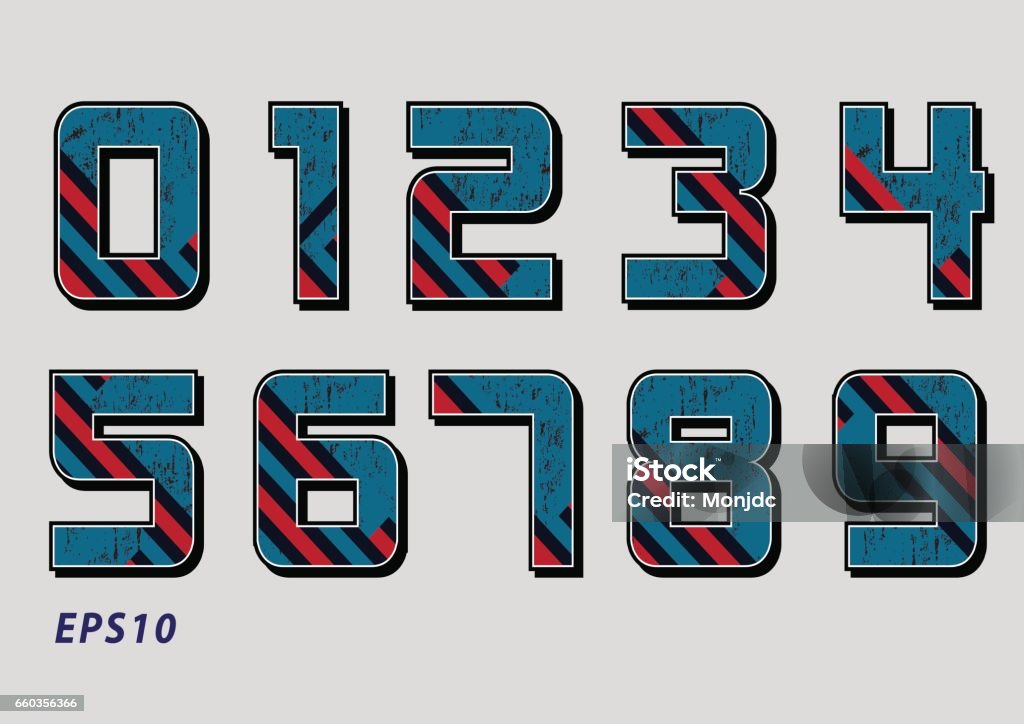 Number Design Vector Color Stock Illustration - Download Image Now ...