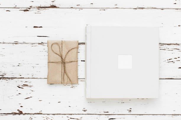 istock Beautiful white wedding photobook. Wedding concept. Text spase 660363496