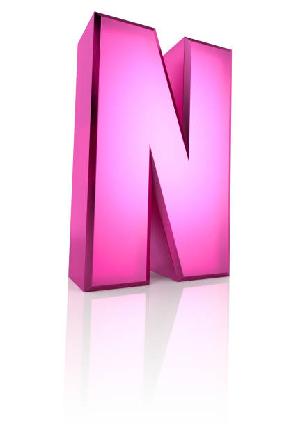 розовое письмо n - alphabet letter n three dimensional shape glass stock illustrations