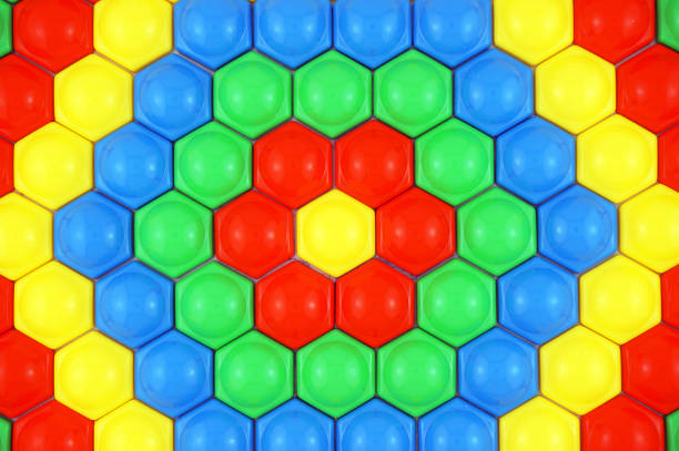 A multicolored pattern trimmed from a children's mosaic.