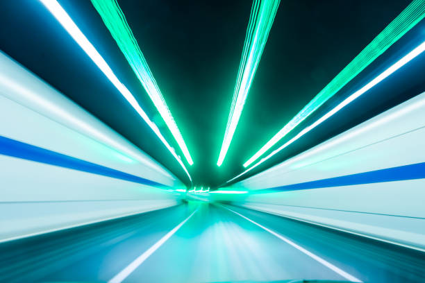 istock Urban tunnel, Automobile taillight 660374296