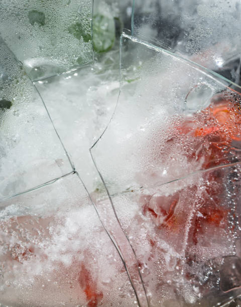 istock Broken glass caused by the cold water. 660377808