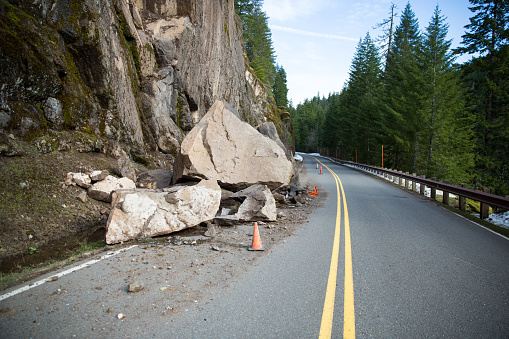 Large Boulder in Road