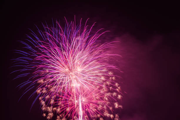 istock Brightly colorful fireworks in the night sky 660391756