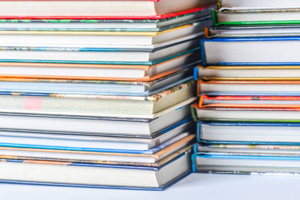 istock High angle view of many hardback books. Library or school 660404666