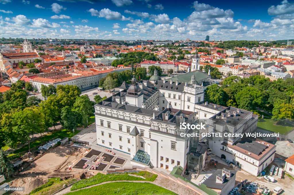 Cathedral Square of Vilnius, Lithuania. View of Cathedral Square of Vilnius, Lithuania. The Cathedral of Vilnius is the heart of Catholic spiritual life in Lithuania. Vilnius Stock Photo