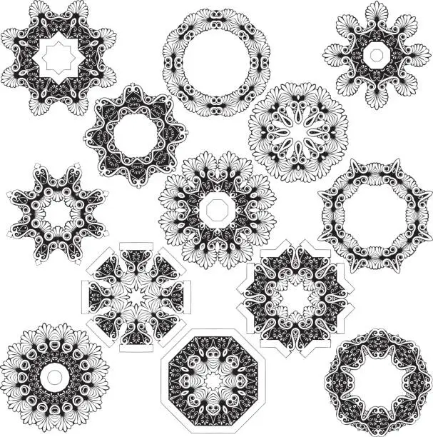 Vector illustration of Set of abstract ornaments