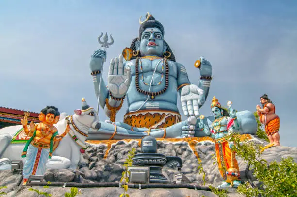 Photo of The giant statue of god Shiva at Koneswaram temple of Trincomalee, Sri Lanka.