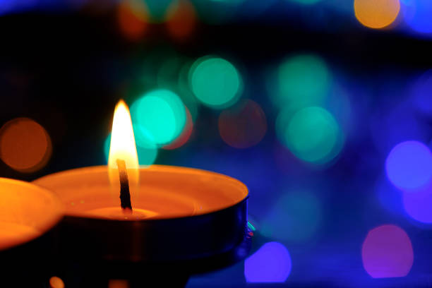 istock Candle light in the water in the pool on the twilight. 660409666