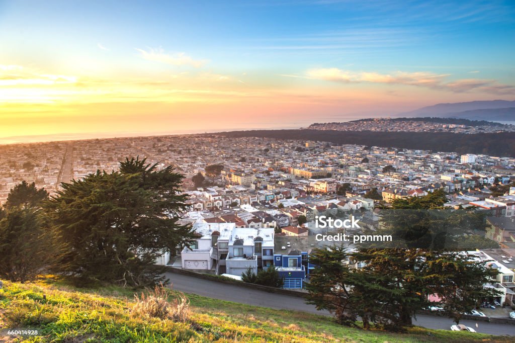 Blick auf das Panorama der Stadt San Francisco - Lizenzfrei San Francisco Stock-Foto