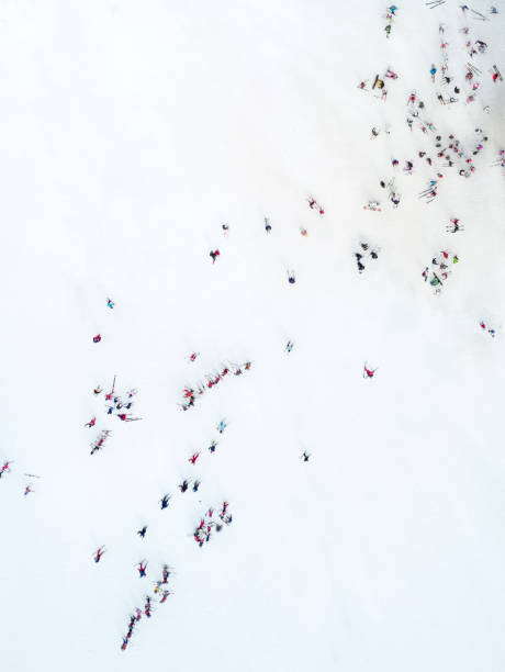 istock Aerial view of skiers 660419138