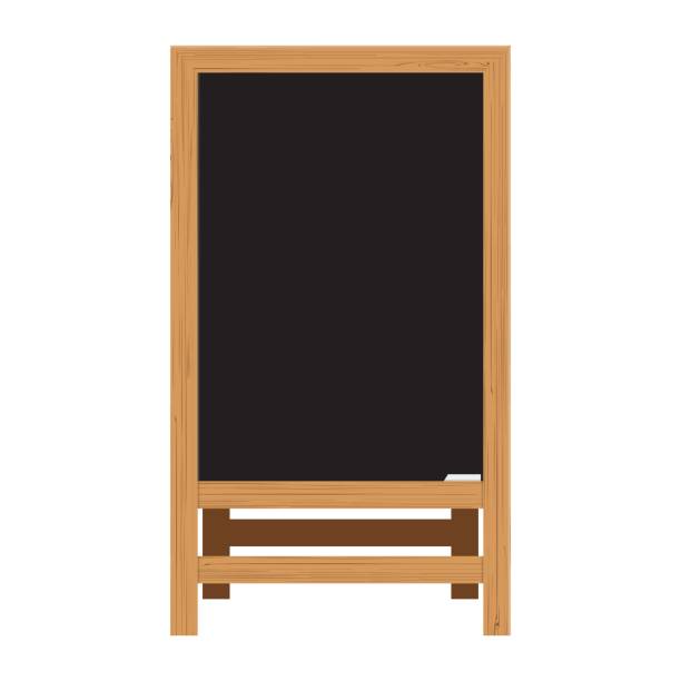 ilustrações, clipart, desenhos animados e ícones de menu de preto placa. ilustração vetorial - easel blackboard isolated wood