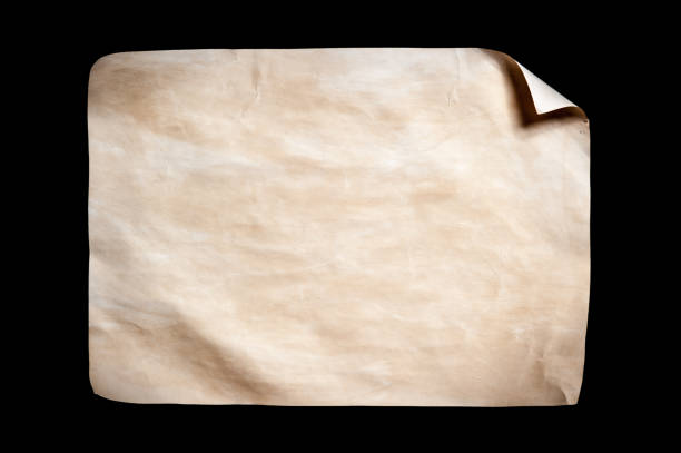 istock Old paper sheet isolated on black background 660419680