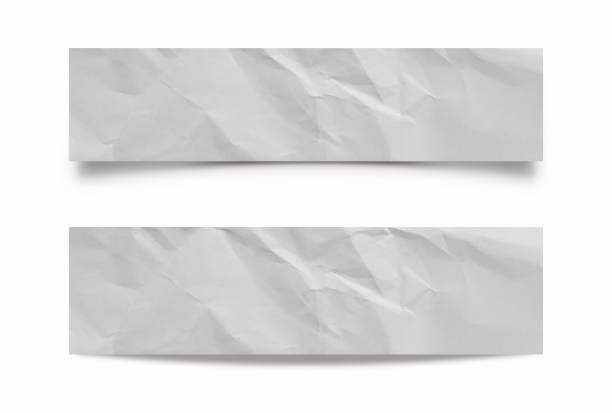 Collection of Crumpled note paper on white background