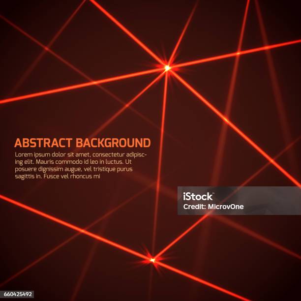 Abstract Vector Technology Background With Security Red Laser Beams Stock Illustration - Download Image Now