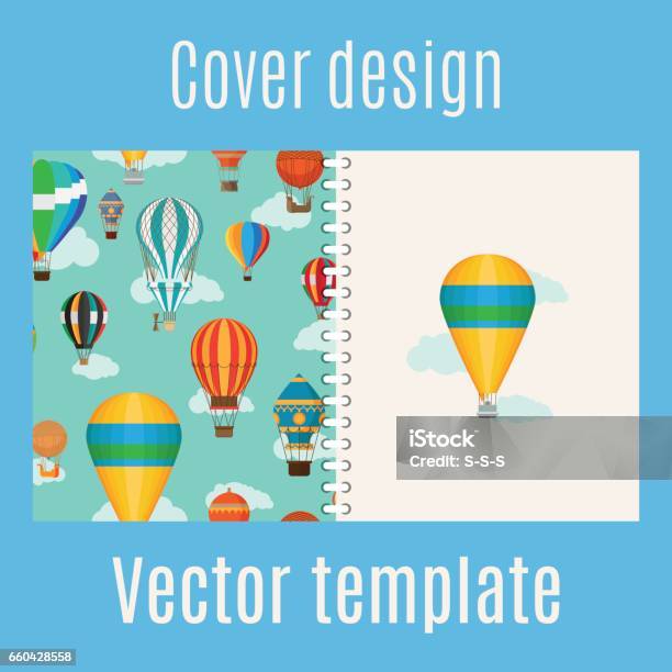 Cover With Hot Air Balloons Pattern Stock Illustration - Download Image Now - Abstract, Adult, Art Product