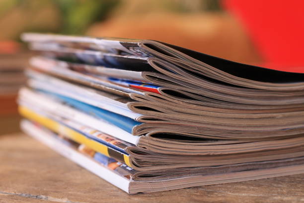 istock Magazines on the wooden table 660428852