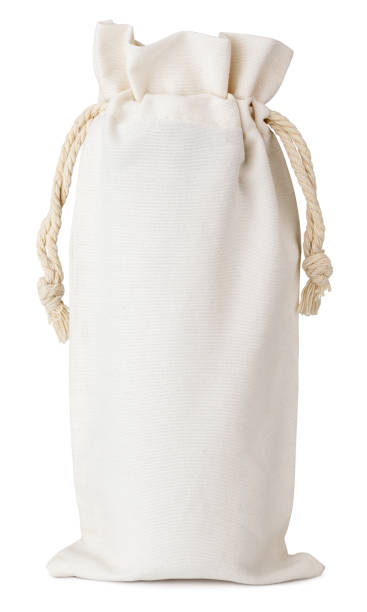 fabric cotton small bag isolated on white