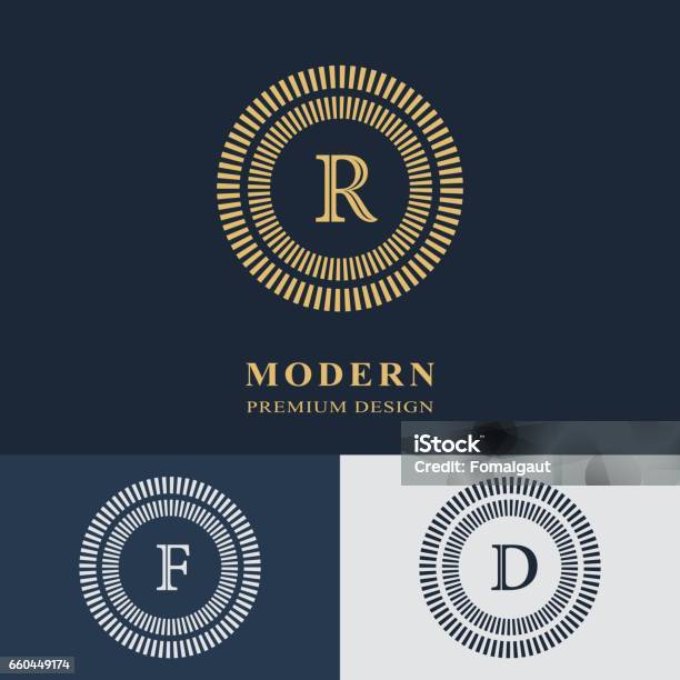 現代のロゴ デザイン幾何学的線形モノグラム テンプレート文字エンブレム Rf区別の マークブランド名 会社 ビジネス カード のための普遍的なビジネス印のバッジしますベクトル図 - ロゴマークのベクターアート素材や画像を多数ご用意