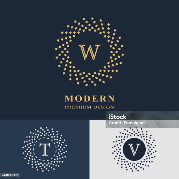 Vetores de Design De Logotipo Moderno Modelo De Monograma Linear Geométrica Carta Emblema W T V Marca De Distinção Sinal De Negócio Universal Para A Marca Empresa Cartão De Visita Crachá Ilustração Vetorial e mais imagens de Logotipo