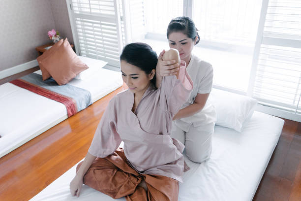 Traditional thai massage stock photo