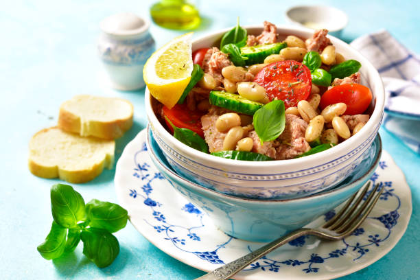 istock Vegetable salad with tuna and herbs 660462306