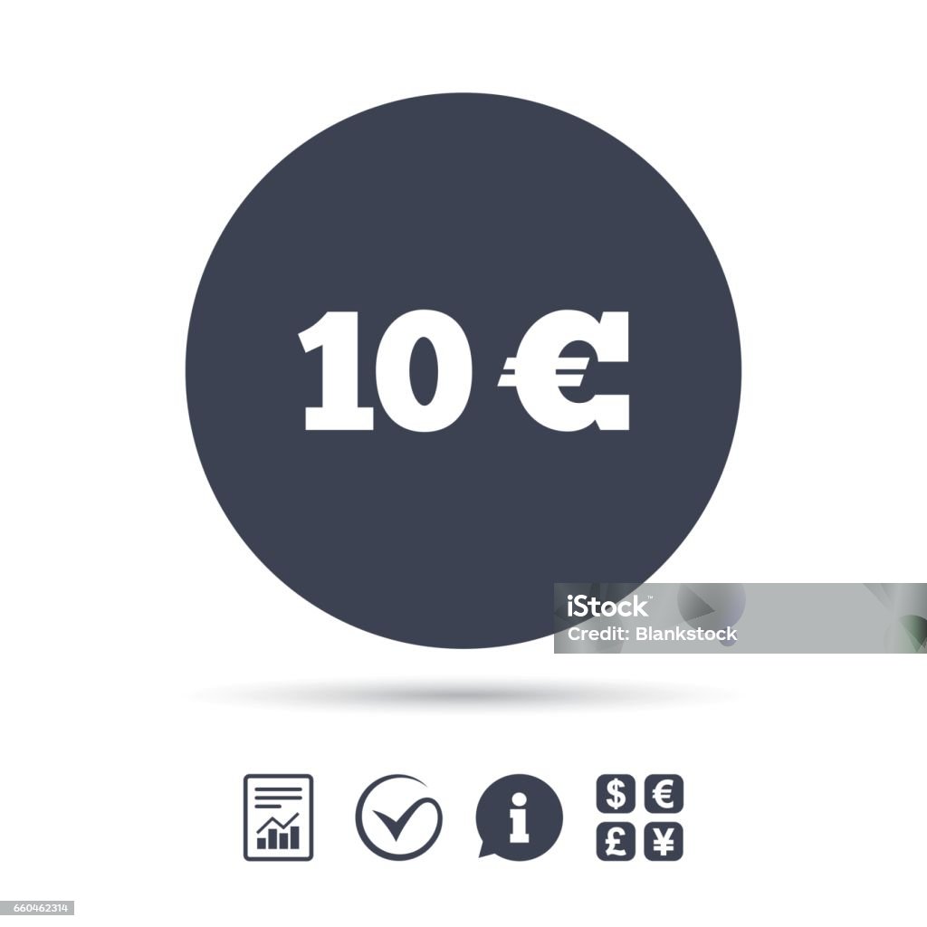 10 Euro Sign Icon Eur Currency Symbol Stock Illustration