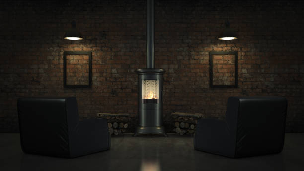 istock Wood burning stove in bedroom 660468102