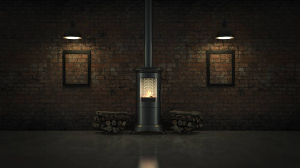 istock Wood burning stove in bedroom 660468174