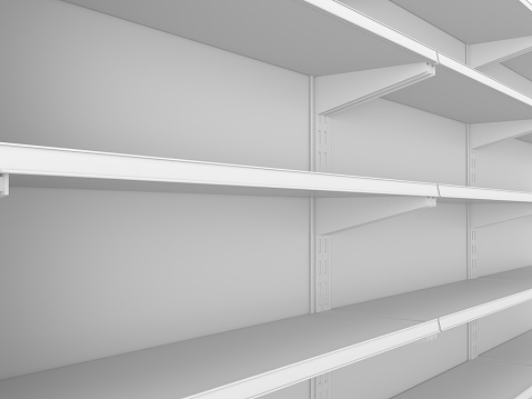 Closeup of empty shelfCloseup of empty shelf