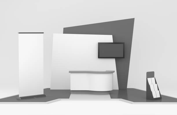 istock Black and white stand or kiosk 660471478