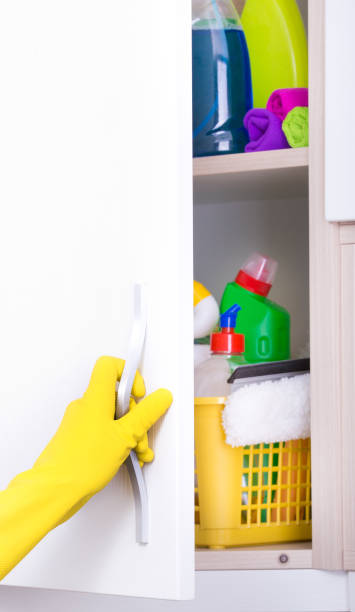 istock Woman putting spray bottle in pantry 660475476