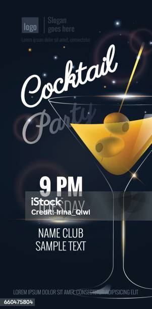 Cocktail Party Invitation Stock Illustration - Download Image Now - Cocktail, Invitation, Happy Hour