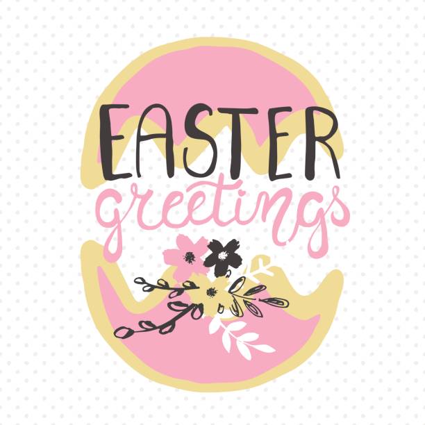 Easter greeting card - Easter greetings. vector art illustration