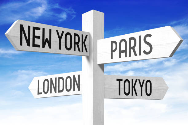 istock Capital cities - wooden signpost 660482936
