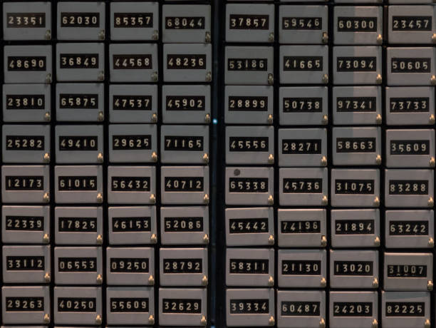 istock The old and vintage compartments with numbers 660489878