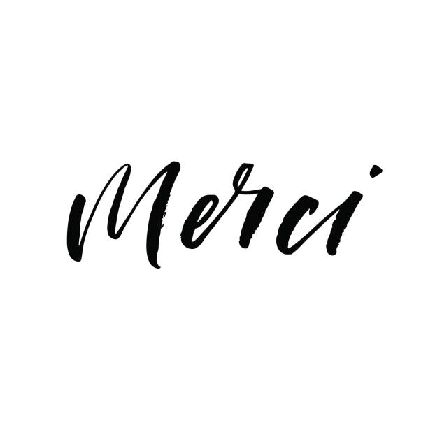Merci Written 980+ Write A Thank You Note Stock Illustrations, Royalty-Free Vector ...