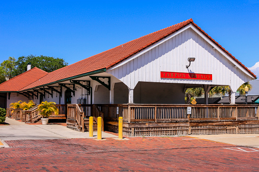 The Tarpon Springs Historical Train depot Museum building in Tarpon Springs, FL