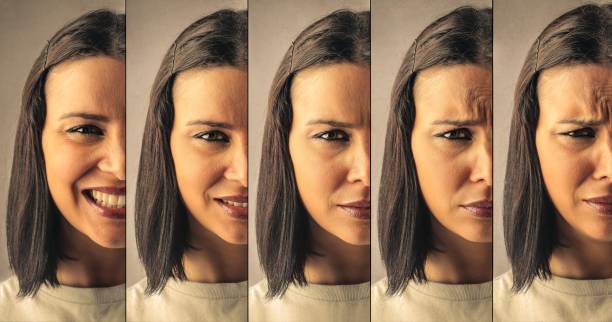 女性の感情 - facial expression women sadness multiple image ストックフォトと画像