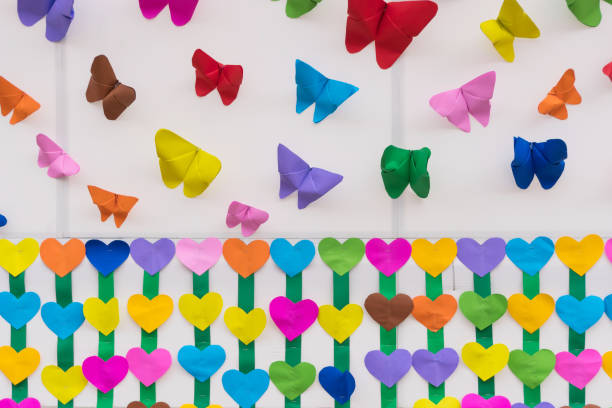 istock colorful paper butterfly and heart for backdrop 660510566