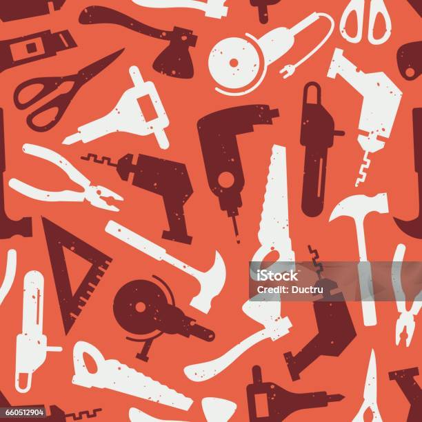 Handy Tools Pattern Pattern With Tools Stock Illustration - Download Image Now - Abstract ...