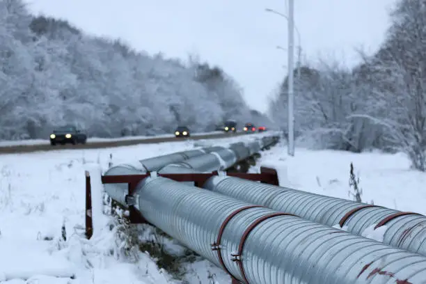 Photo of winter gas pipeline