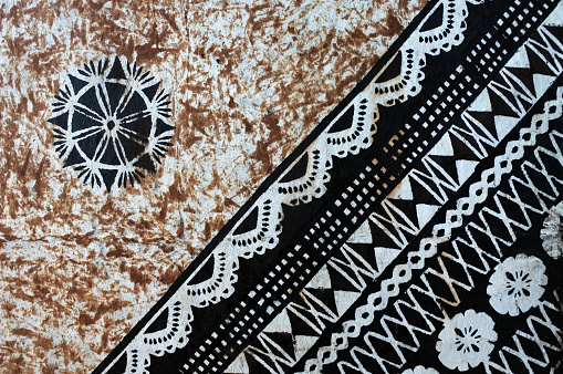 Background of traditional Pacific Island tapa cloth, a barkcloth made primarily in Tonga, Samoa and Fiji