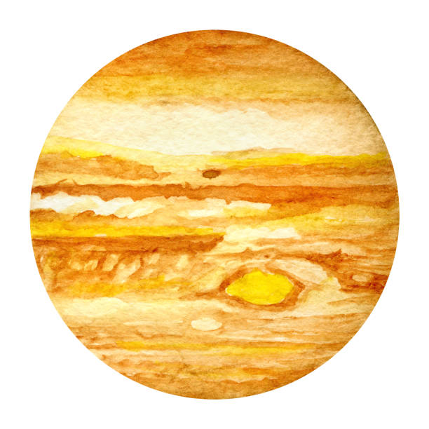 Solar System Planets - Jupiter. Watercolor illustration Solar System Planetes. Mystery universe jupiter stock illustrations