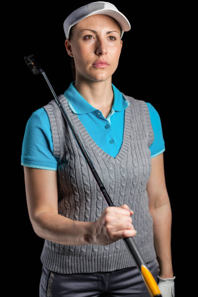 istock Golf player posing with golf club 660548554