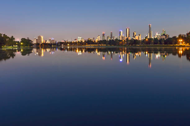 istock Melbourne Australia Skyline viewed from Albert Park Lake at Sunrise 660553768