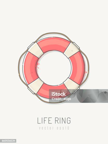 Lifebuoy Stock Illustration - Download Image Now - Life Belt, Buoy, Swimming Float