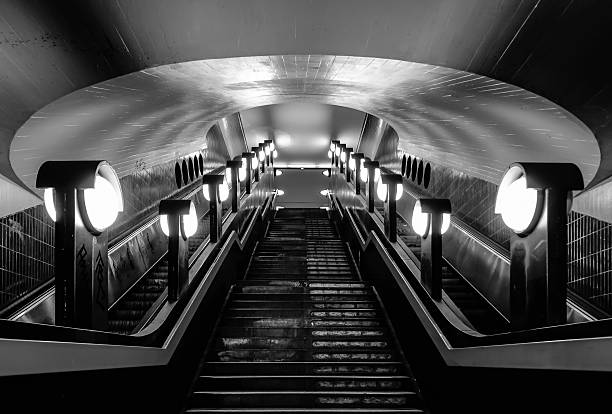 istock Illuminated Of Steps Of Subway Station 660557503
